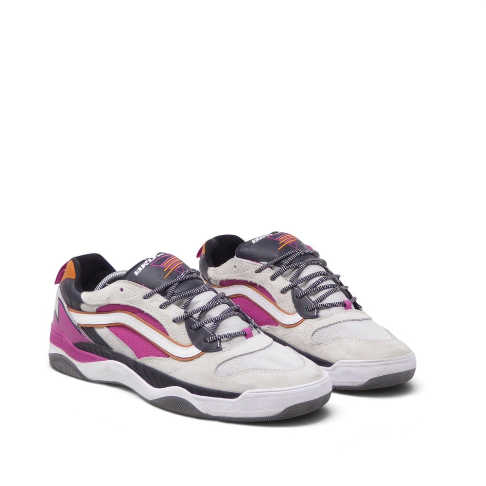 Vans Mens Brux WC Shred Wave Shoes Sneakers White Pink Orange Size 11.5